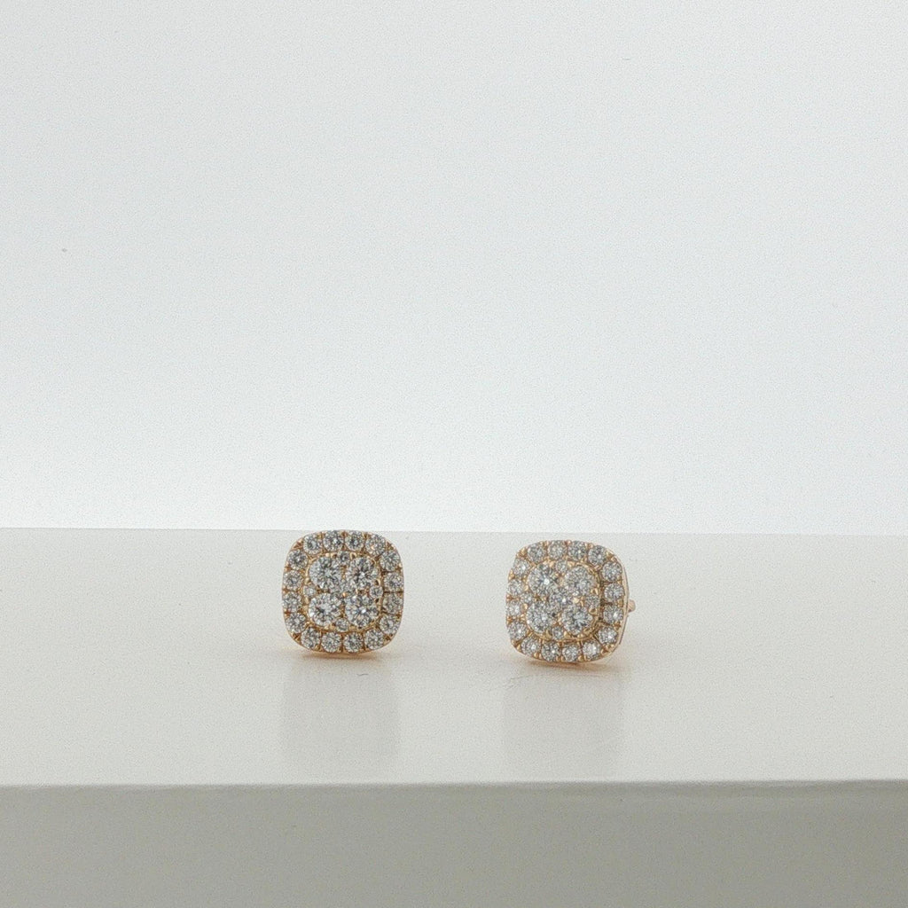 Square Diamond Stud Earring