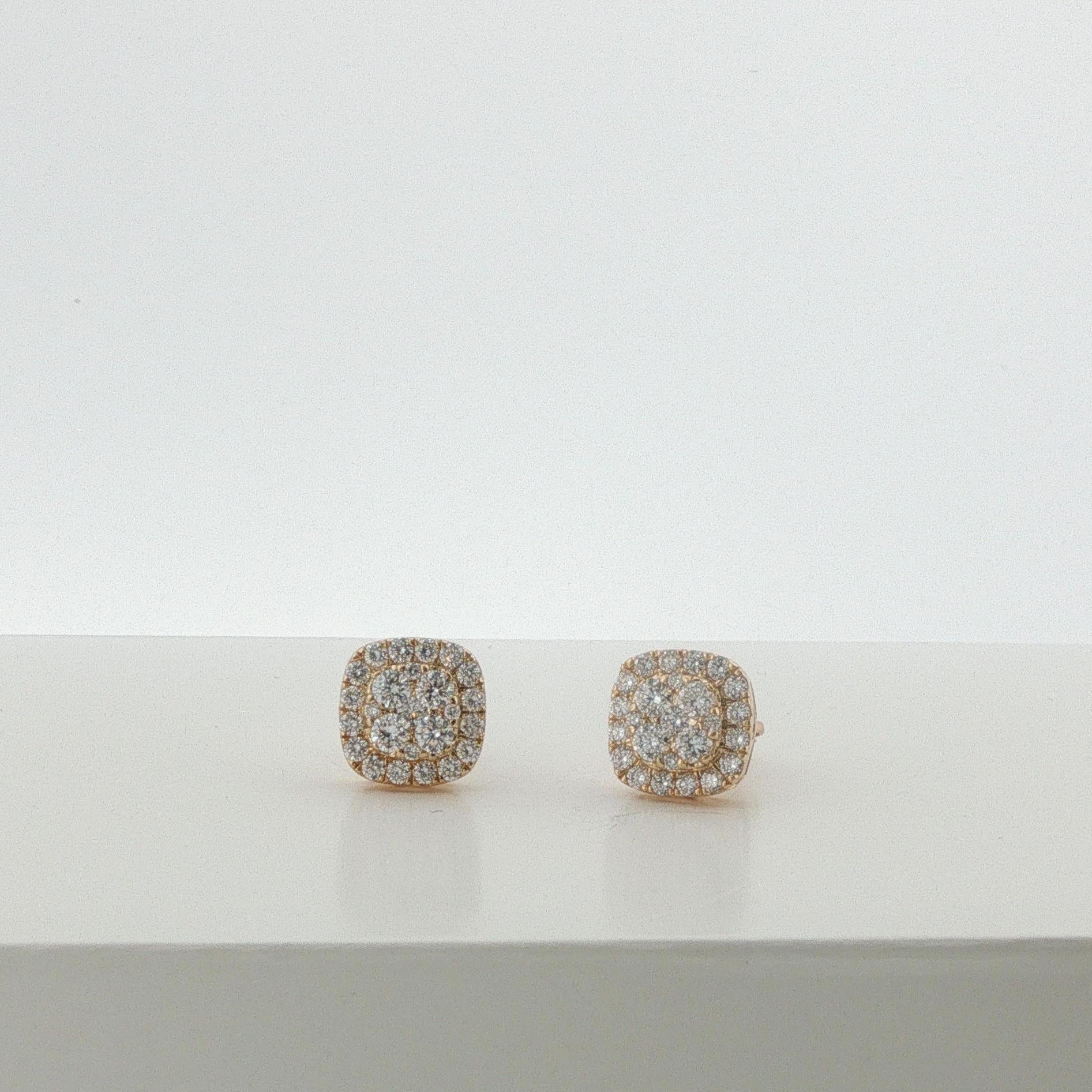 Square Diamond Stud Earring