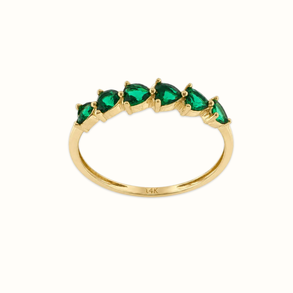 Pear Cut Green Ring