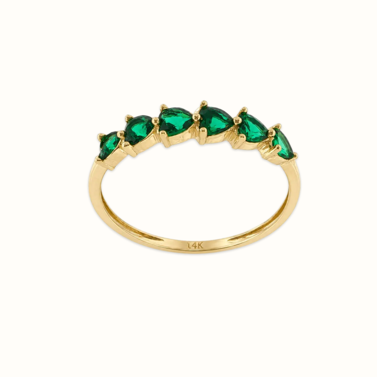 Pear Cut Green Ring