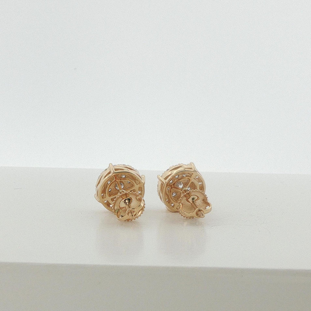 Round Halo Diamond Stud Earrings