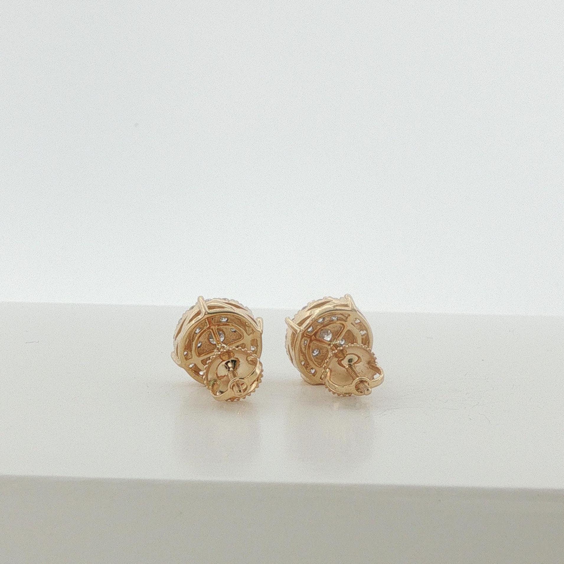 Round Halo Diamond Stud Earrings