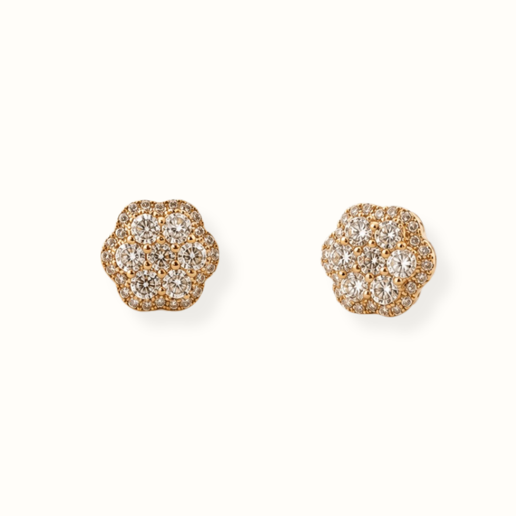 Flower Diamond Stud Earring