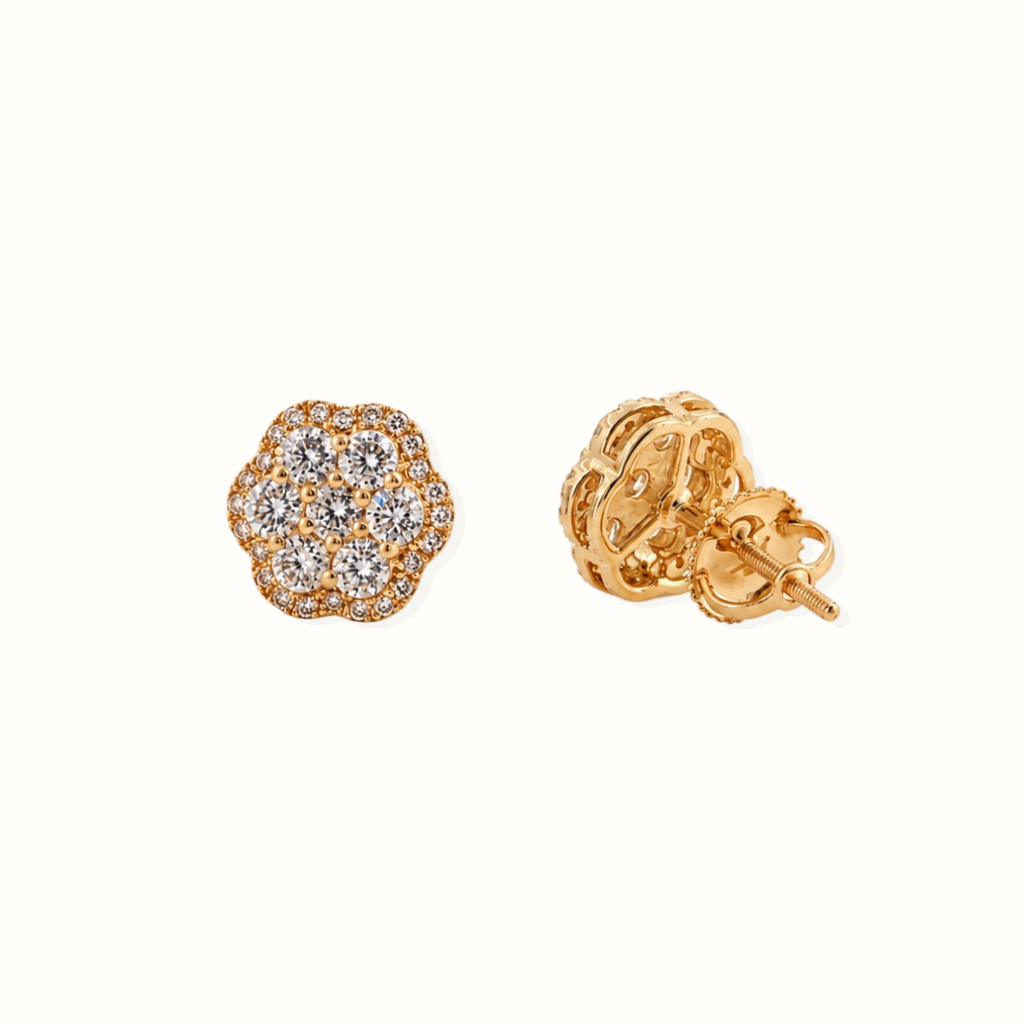 Flower Diamond Stud Earring