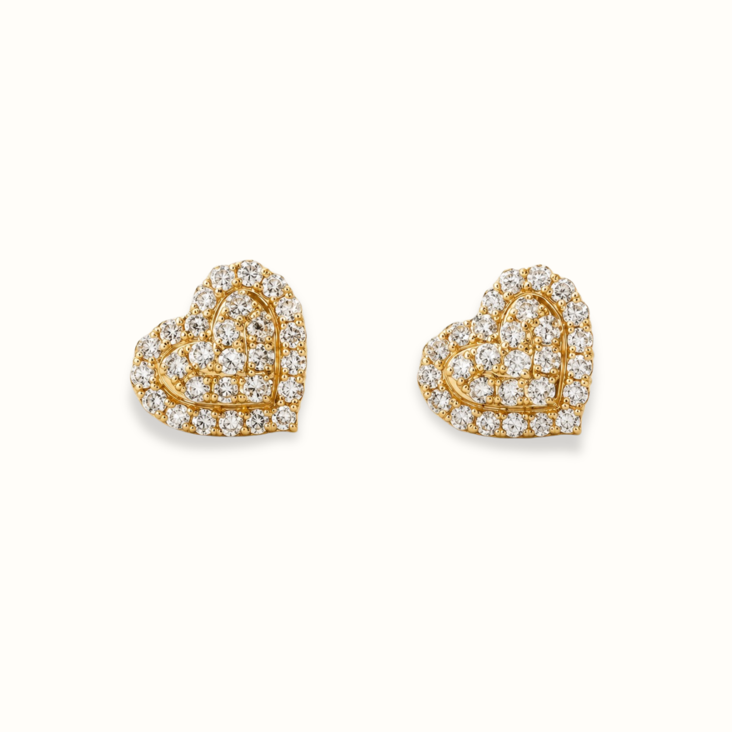 Heart  Diamond Stud Earring