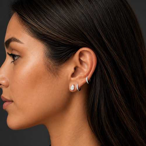 2 Carat Pear Cut Moissanite Stud Earrings in 925 Sterling Silver