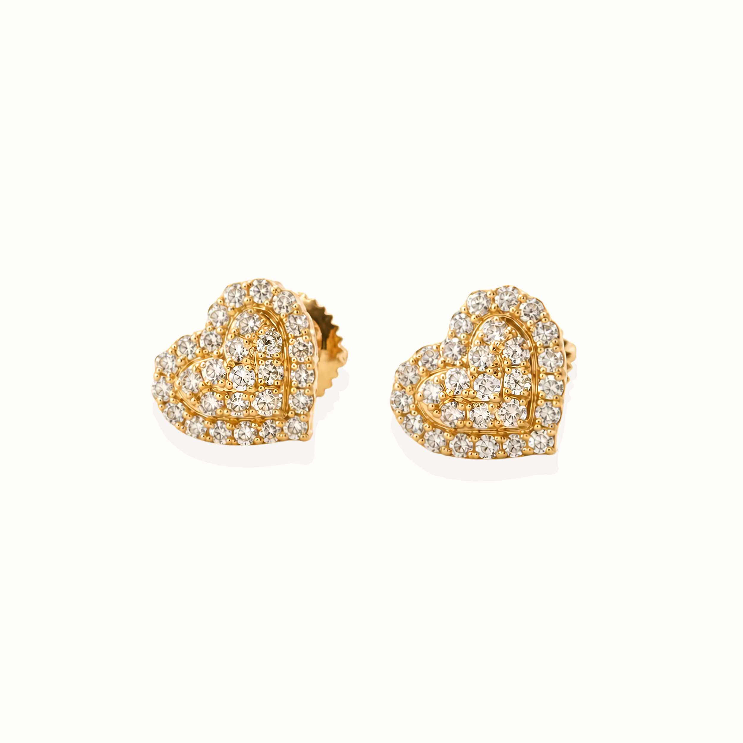 Heart  Diamond Stud Earring