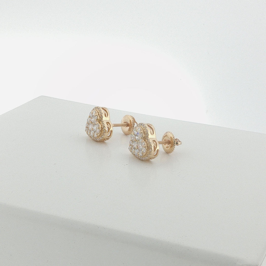 Heart Diamond Stud Earring