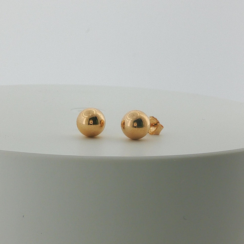 Solid Gold Ball Stud Earrings