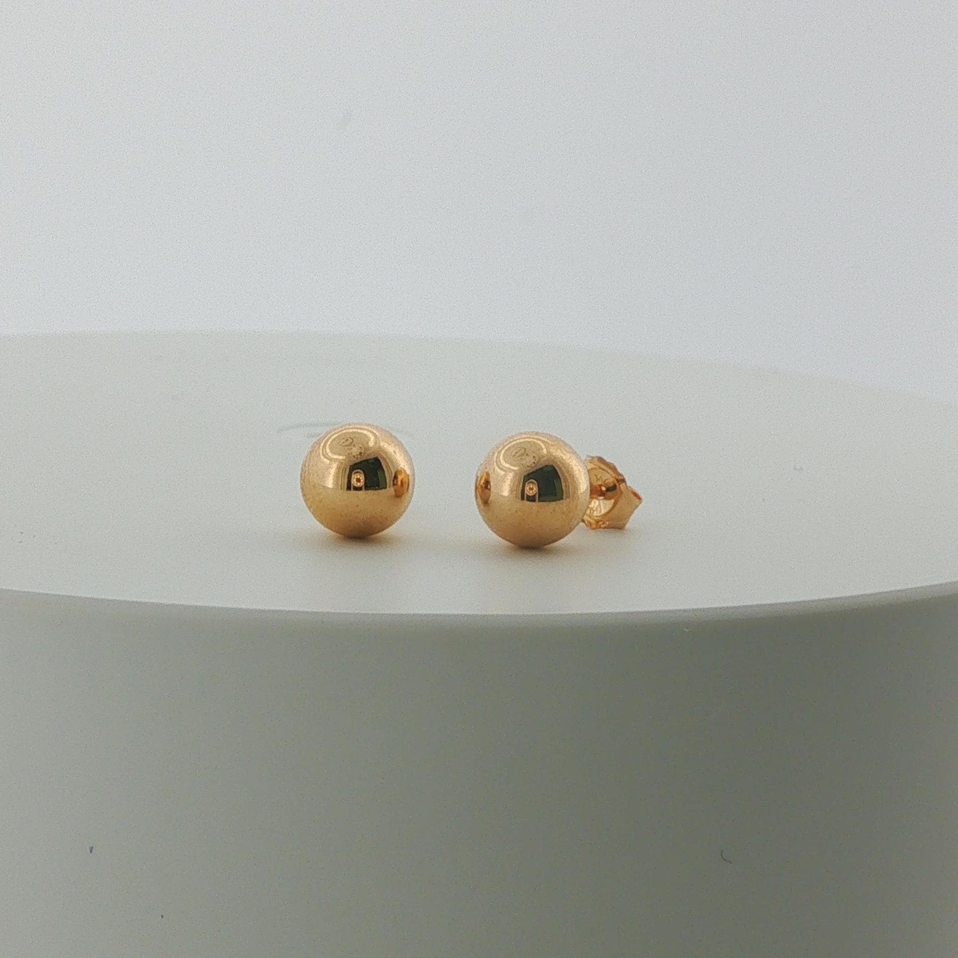 Solid Gold Ball Stud Earrings