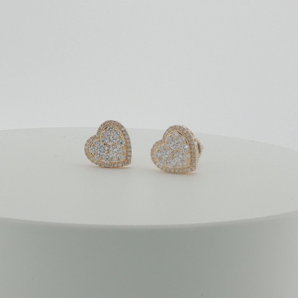 Heart Diamond Stud Earring