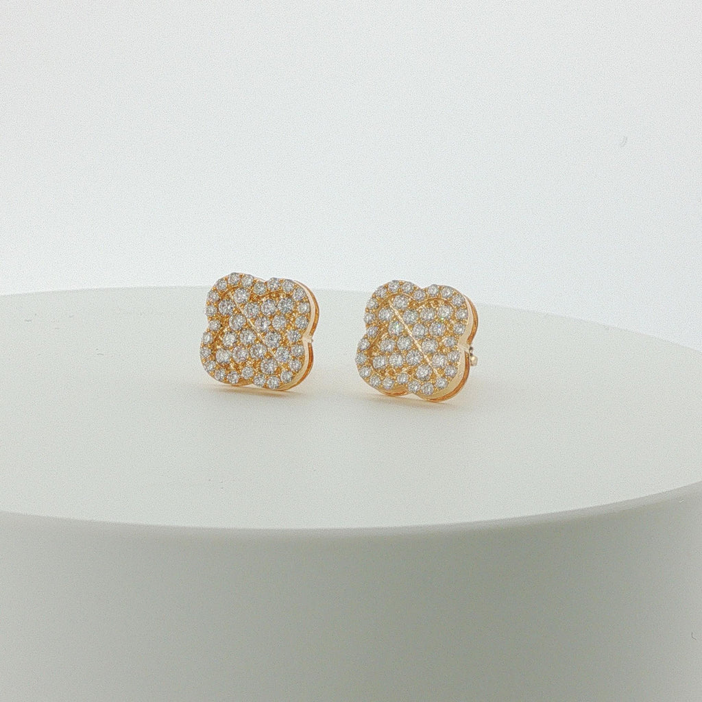 Floral Diamond Stud Earring
