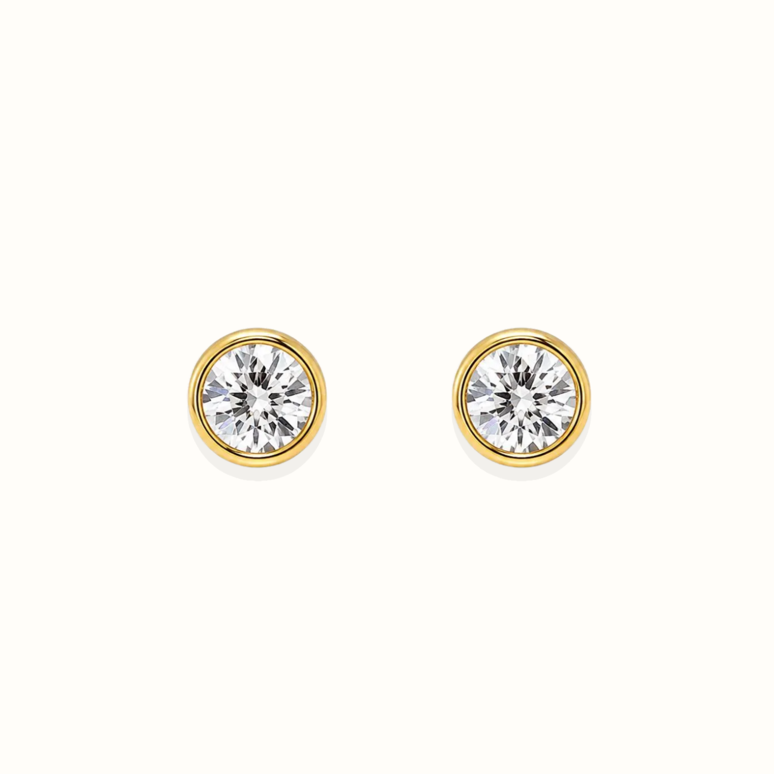 Diamond Bezel Stud Earrings