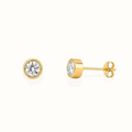 Diamond Bezel Stud Earrings