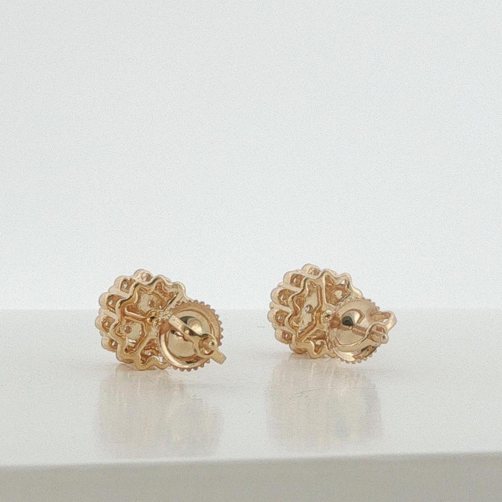 Diamond Flower Cluster Stud Earrings