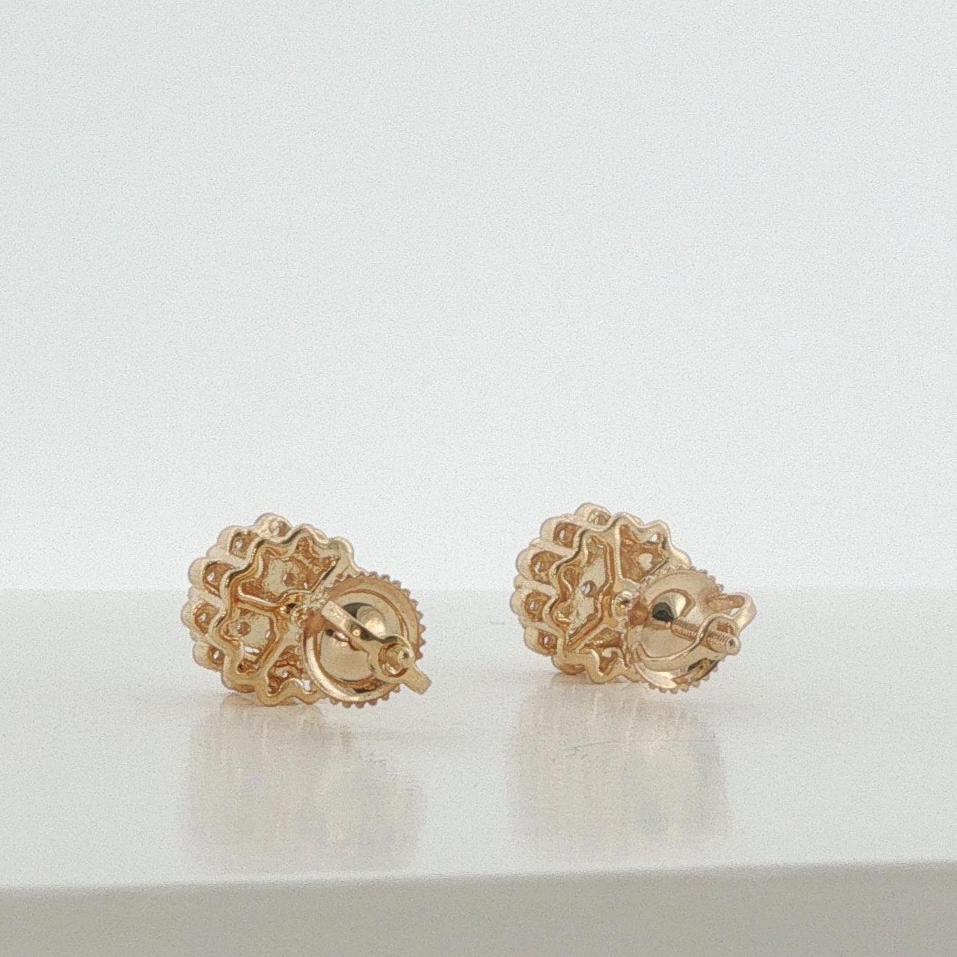 Diamond Flower Cluster Stud Earrings