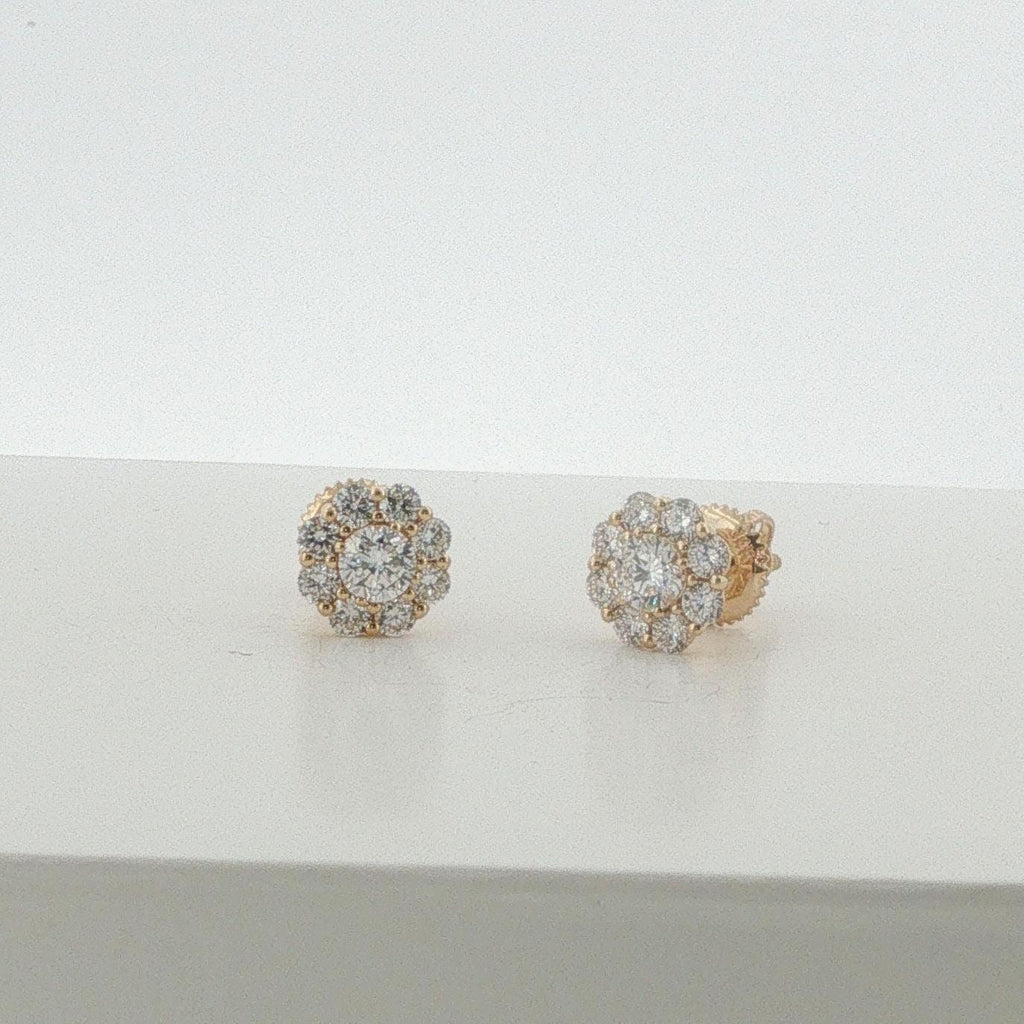 Flower Diamond Stud Earring