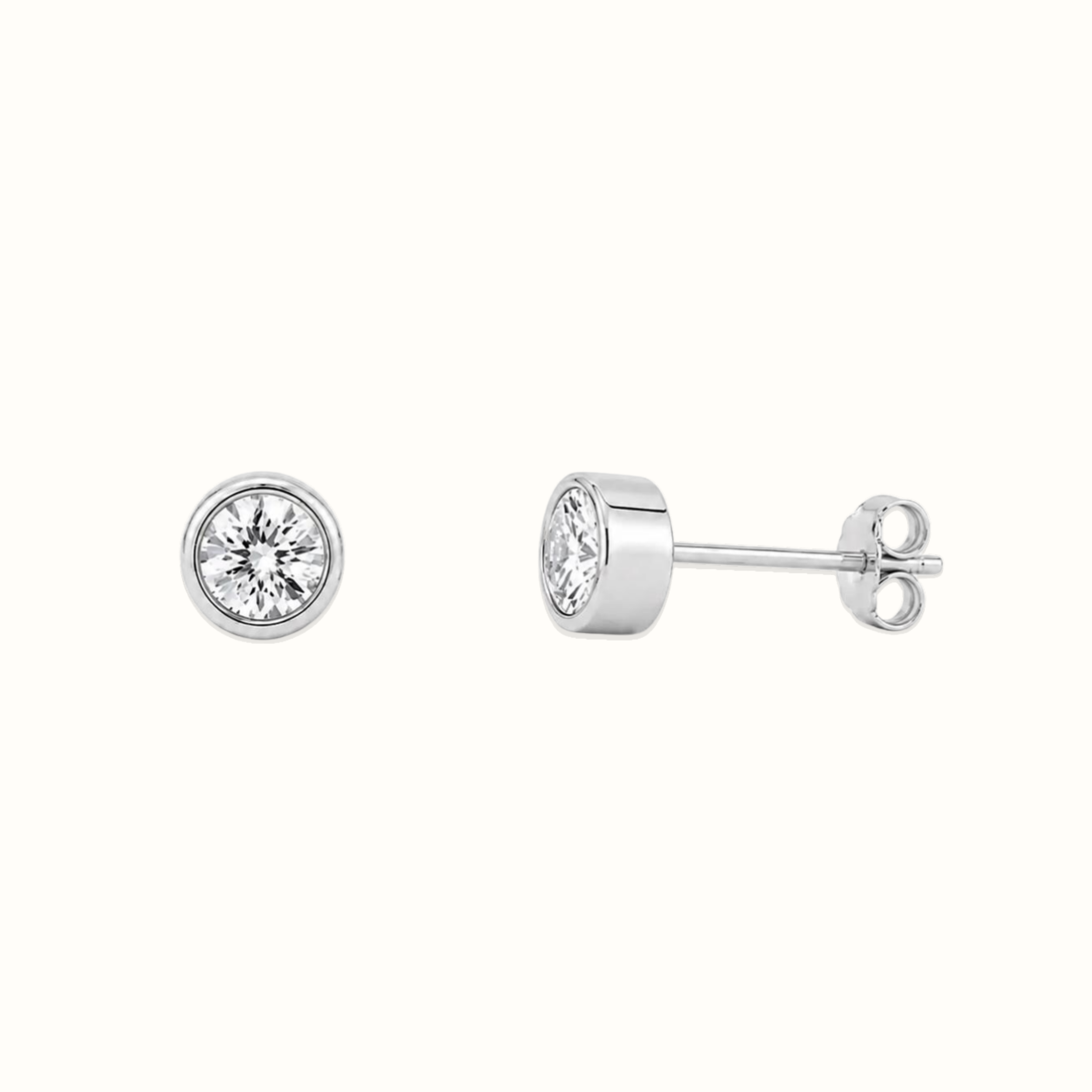 Diamond Bezel Stud Earrings