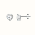 Bezel Heart Stud Earrings