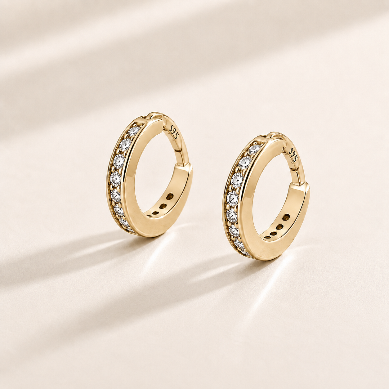 Silver Huggies' Moisannite Hoop Earrings