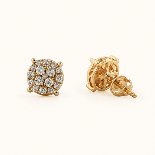 Diamond Cluster Stud Earrings