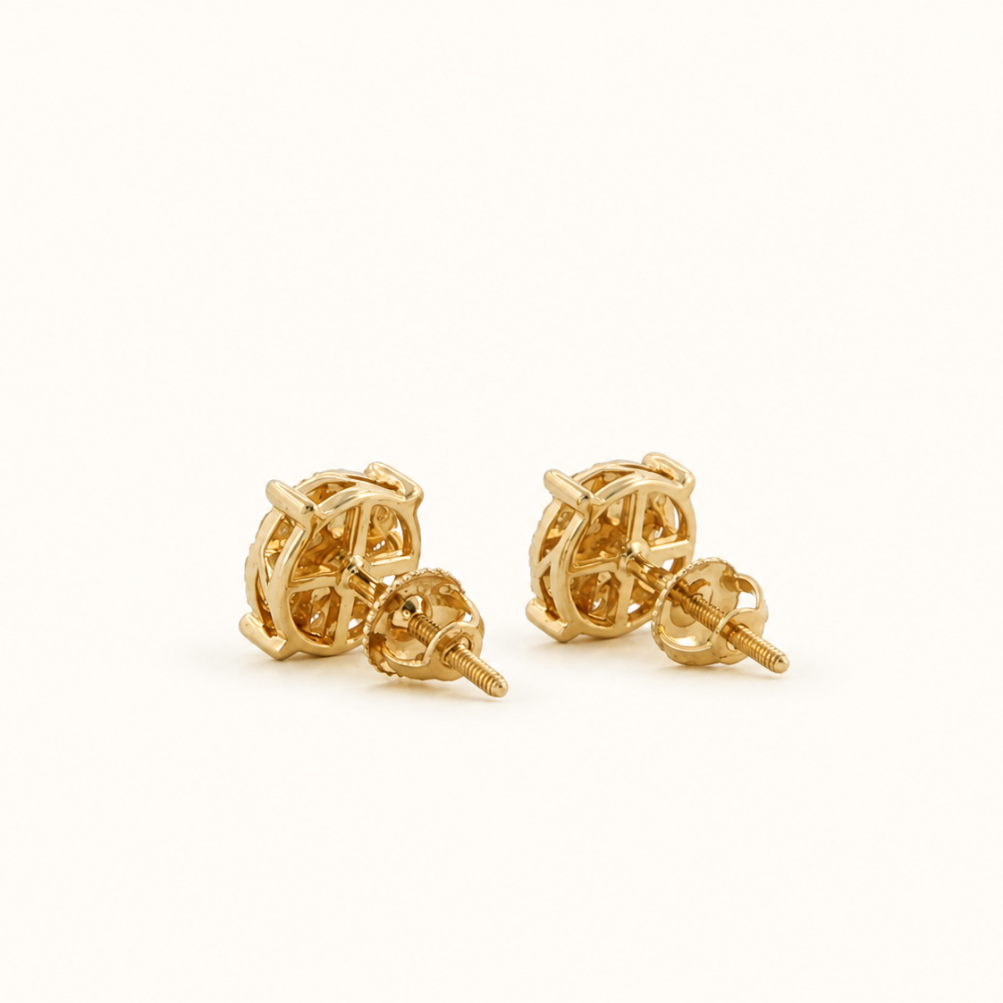 Diamond Cluster Stud Earrings