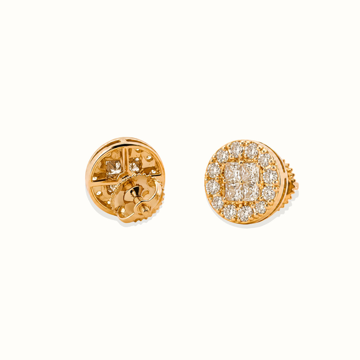 Round Diamond Stud Earring