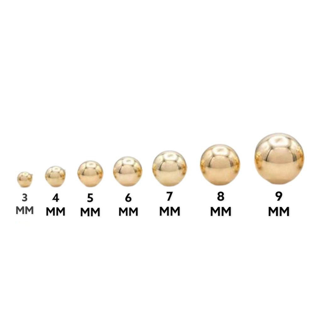 Solid Gold Ball Stud Earrings