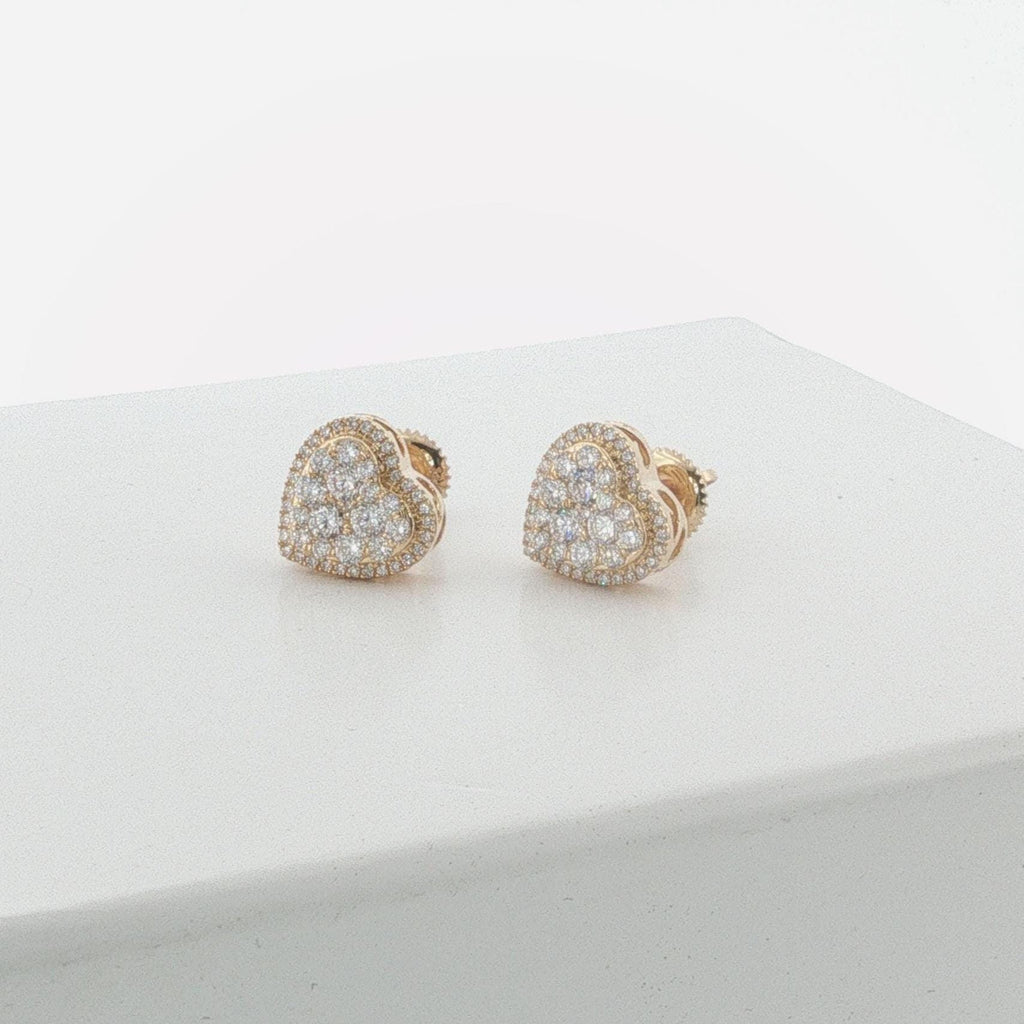 Heart Diamond Stud Earring