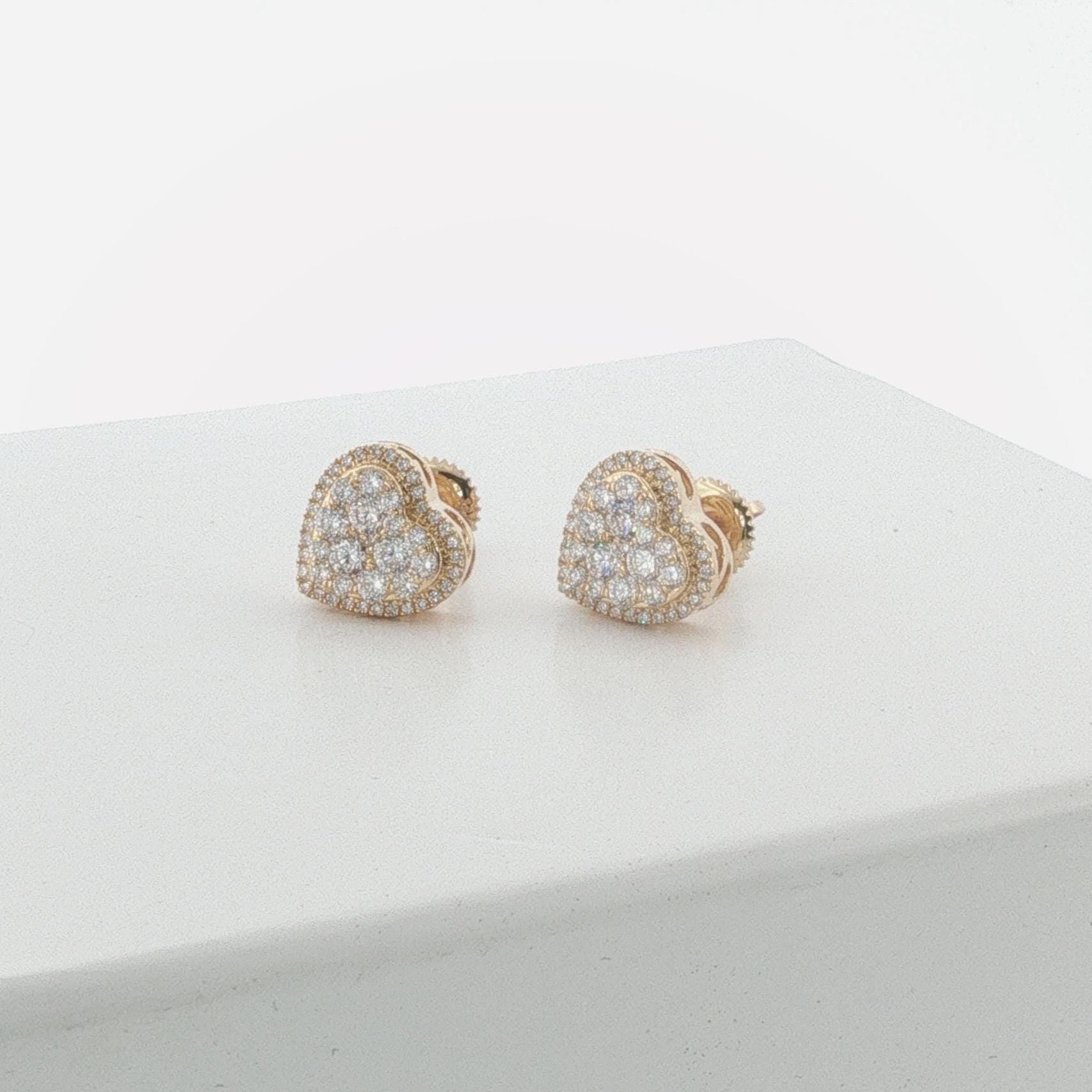 Heart Diamond Stud Earring
