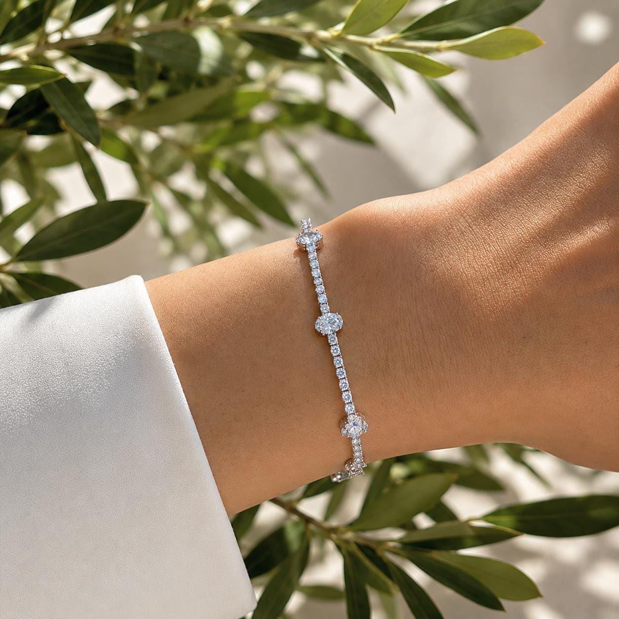 Oval Diamond Tennis Bracelet