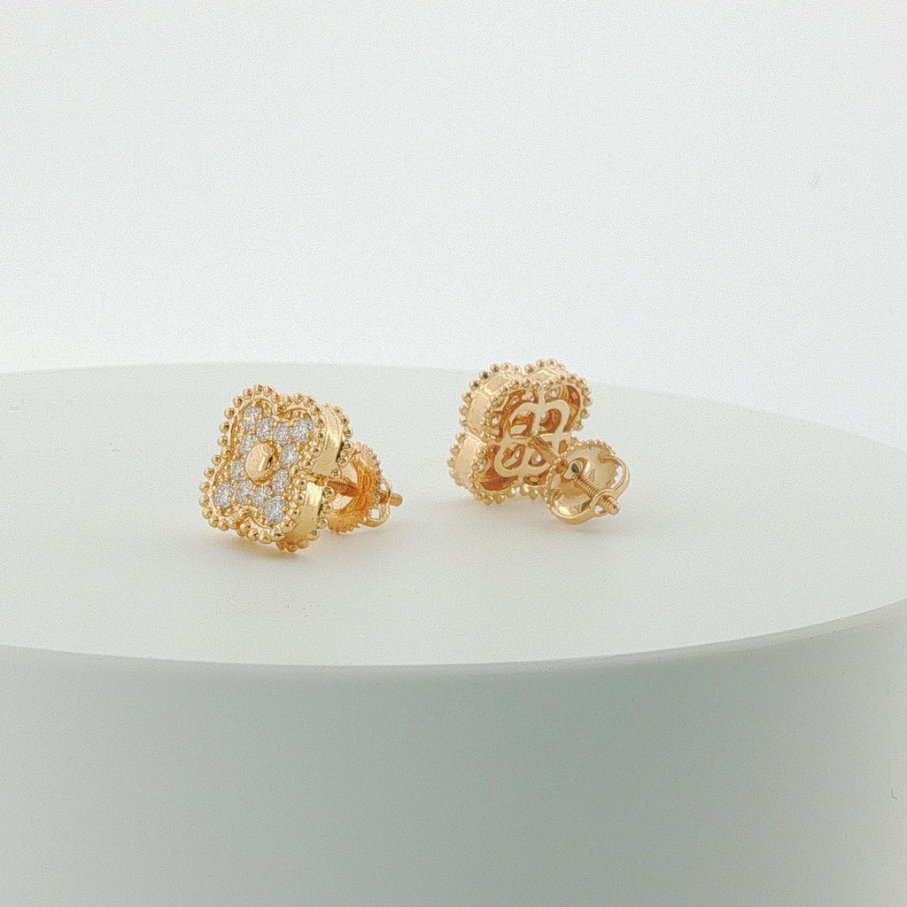 Floral Diamond Stud Earring