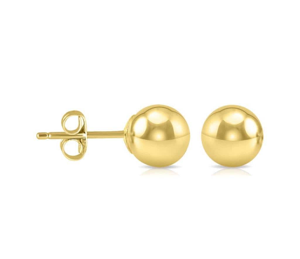 Solid Gold Ball Stud Earrings