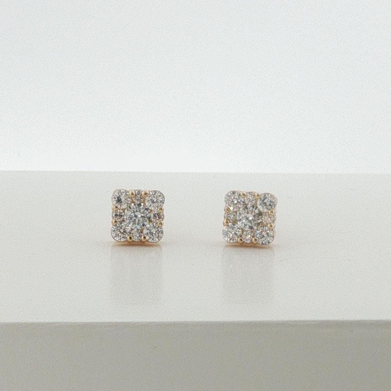 Square Diamond Stud Earring