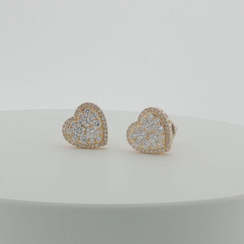 Heart Diamond Stud Earring