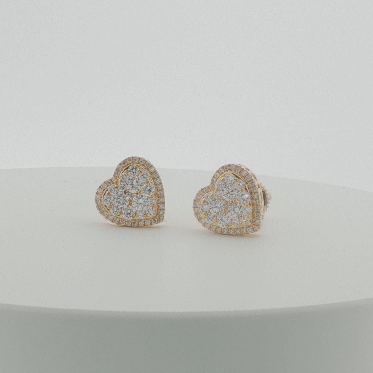 Heart Diamond Stud Earring