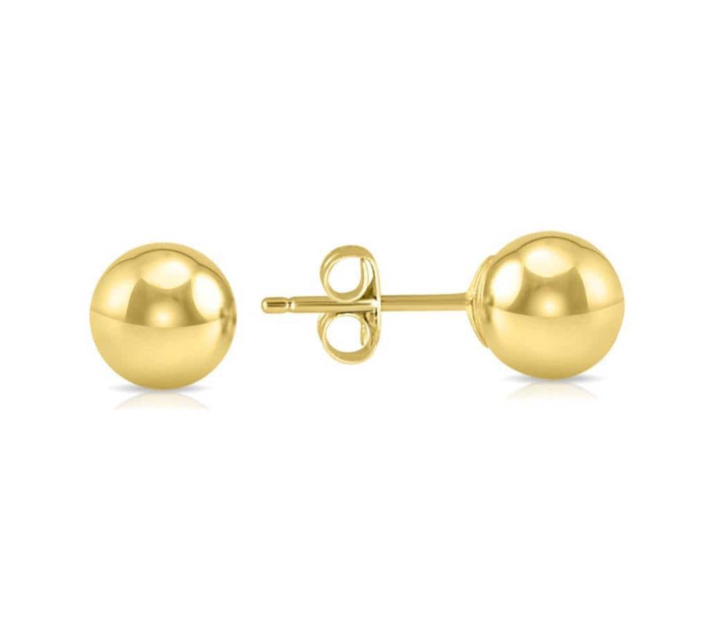 Solid Gold Ball Stud Earrings